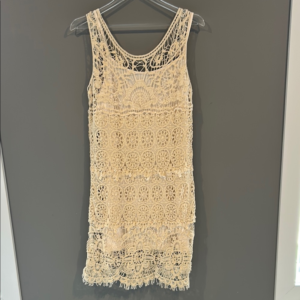 Crocheted lined dress size L